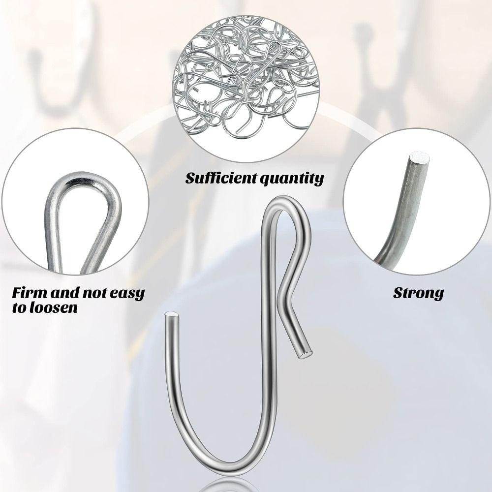 80pcs Stainless Steel S Shaped Metal Hooks Clip Stainless Steel Metal Hangers Kitchen Lights