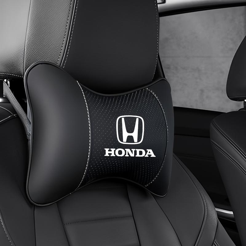 1Pcs Pu Leather Car Neck Pillow Auto Emblem Headrest For Honda Civic Accord Crosstour Spirior Odyssey Avancier UR-V Elysi Key