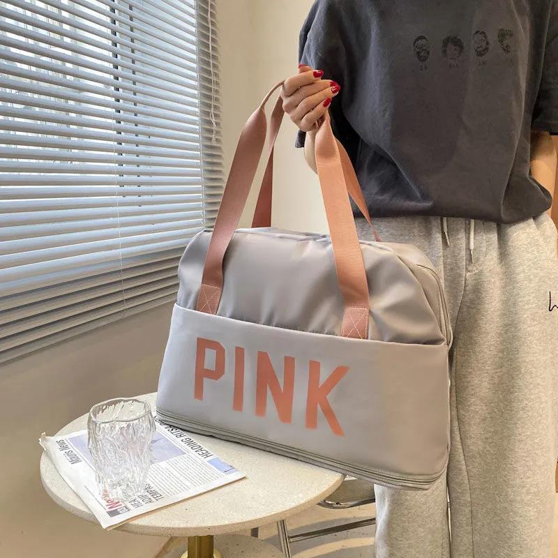 Дорожная сумка большой вместимости Легкая сумка для фитнеса Регулируемая сумка на молнии Сумка с перекладиной Водонепроницаемая спортивная сумка Сумка через плечо для девочек Косметичка