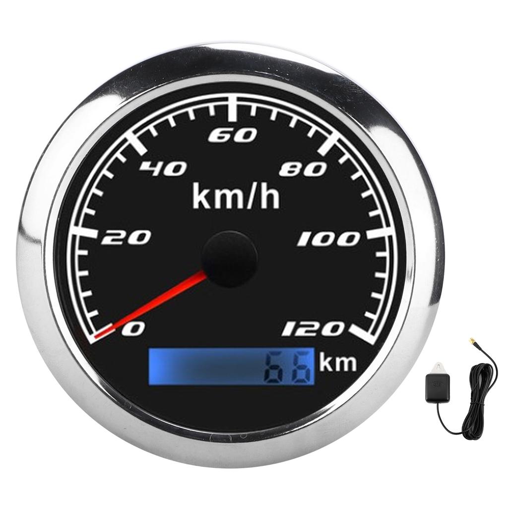 GPS Спидометр Стрелочный Одометр 0‑120КМ ЦельсийH 0‑ КМ IP67 9‑32В DC для Автомобиля Грузовика Лодок