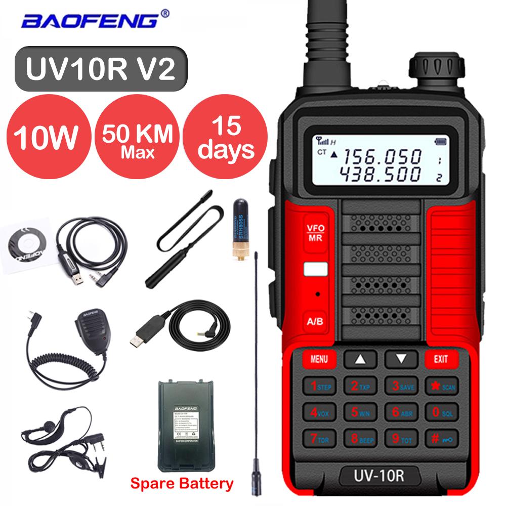 BAOFENG UV10R V2 10 Вт Мощная Радиостанция Дальнего Действия 50 км Обновление Канала от UV-5R UV5R Любительская Двусторонняя Радиостанция