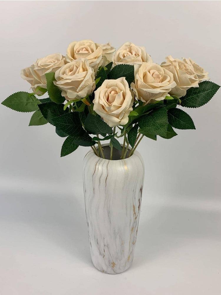 6 шт. искусственные розы открытый букет искусственные розы искусственные цветы для свадьбы домашний стол гостиная балкон декор подоконника