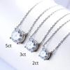 White Gold Plated 1-10CT Moissanite Necklace for Women Classic Four Claws Pendant Wedding Jewelry 925 Sterling Silver GRA