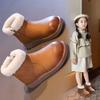 Winter New Leather Boots Velvet Soft-soled Short Boots Girls Warm Cotton Boots