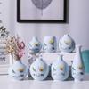 Hand Drawn Small Vase Mini Ceramic Hydroponic Planter Blue and White Porcelain Flower Arrangements Home Decoration Accessories