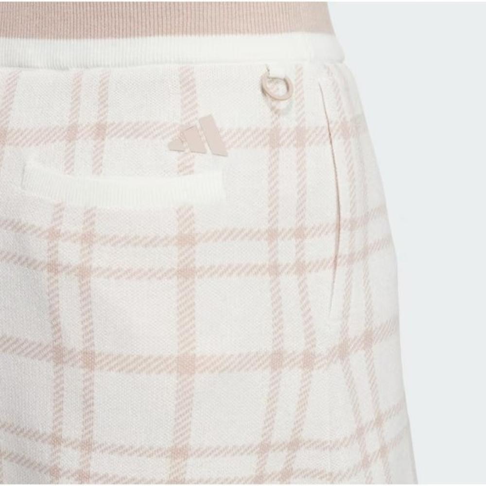 Adidas Golf Fw Women S Knitted Pulley faShion 3S Check Skirt iS4756 Ivory