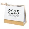 Настольный календарь 2025 года, небольшой, с двойной спиралью, ежемесячный календарь, ежедневник, маркировка событий, настольный календарь для домашнего офиса, школы