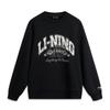 Li Ning Sports Lifestyle Series American Retro Letter Print Loose Pullover Comfortable Fleece Warm Sports Casual Long Sleeve Sweatshirt AWDU979-4