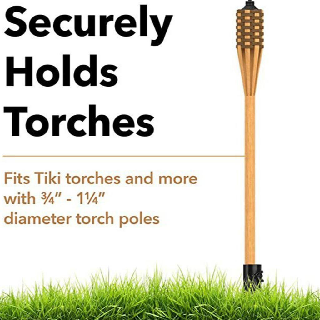4pcs Iron Torch Stand Stakes Corrosion Resistant Garden Stakes Outdoor Light Stakes Set for Garden Lights & Umbrellas