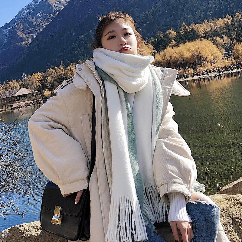 New Scarf for Women In Autumn and Winter Korean Version Warm and Versatile Student Couple Soft Girl Ins Ladies Knitted Scarf Men