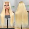 Womens Lace Front Synthetic Wig Straight Long Hair Middle Part Light Golden 18-40 Inch Natural Look