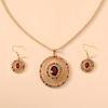 Creative Round Pendant Necklace and Earrings Jewelry Set Birthday and holiday party gifts and accessories