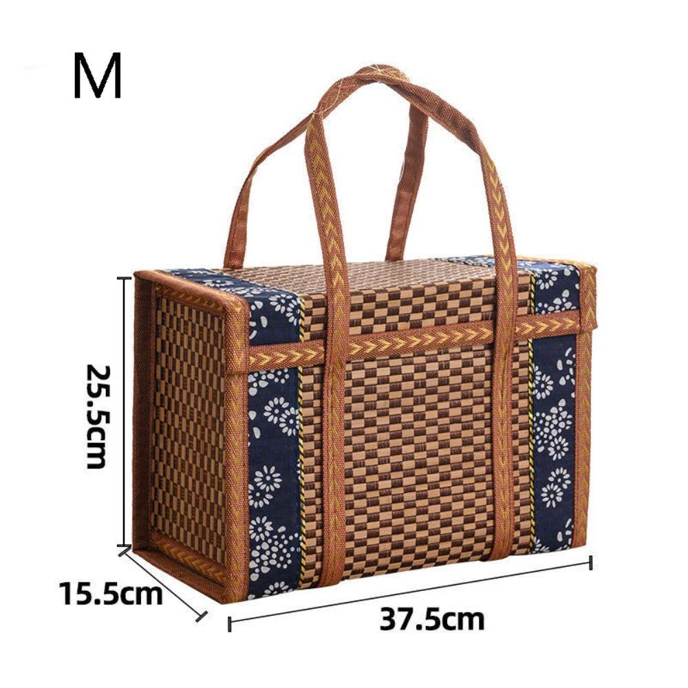 Camping Special Outdoor Picnic Hand-Woven Storage Box Storage Basket Bamboo Products Gift Box