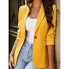 Women S Slim Fit Long Sleeve Blazer Single Button Solid Color Commute Coat