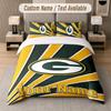 Custom Bedding Set Green Bay Packers Pattern, Print Name Text 1 Duvet Cover plus 2 Pillowcases Home Textile