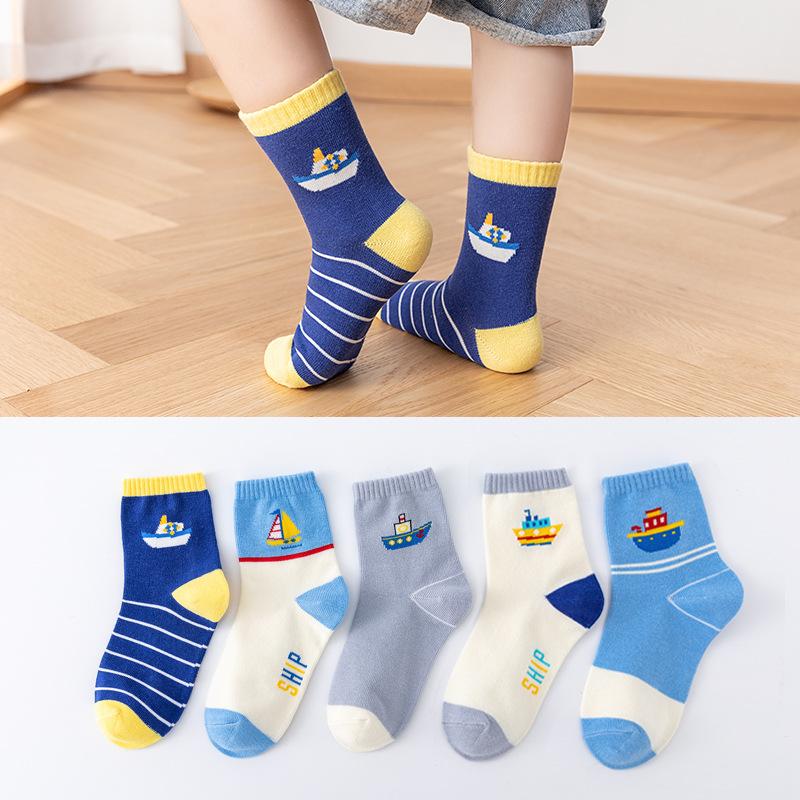 Детские носки с рисунком медведя из мультфильма для детей 0-13 лет, впитывающие пот и ветер, износостойкие, средние носки-трубы