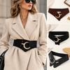 PU Leather Suede Belt Adjustable Wide Waistband Retro Elastic Cummerbunds  Ladies