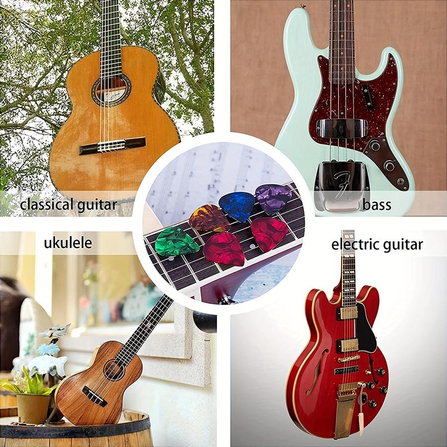 2 Colors Available Foldable Guitar Pick Storage Bag with 3pcs SLL Picks Portable Pick Storage Bag String Instrument Accessories