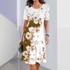 New Patchwork Floral Print Women's Dresses Female Elegant Midi Dresses Summer Plus Size Women's Clothing