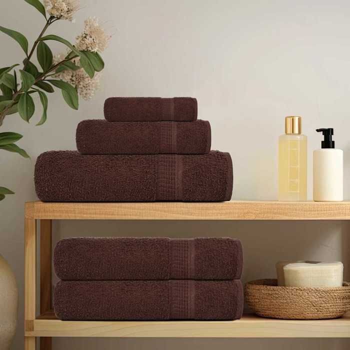 VidaXL Bath Towels 4 Pcs Brown 100x150 Cm 360 G/m² 100% Cotton, Towel, Set of Bath Towels, Towel 136765