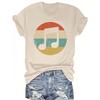 Women's Music Note & Rest Signature T-Shirt Casual Round Neck Short Sleeve Top Non-Transparent Fabric Suitable for Festivals Concerts