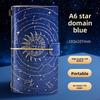 Journaling Retro Gold Stamping Notebook 192 Page Leather Cover Starry Sky Notebook Memos Waterproof Diary Handbooks Study