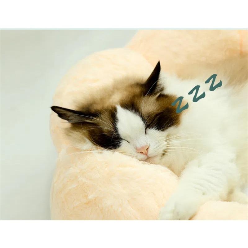 Круглый цветочный наполнитель, теплый для кошек зимой, плюшевый наполнитель для кошачьего туалета, универсальная будка Four Seasons