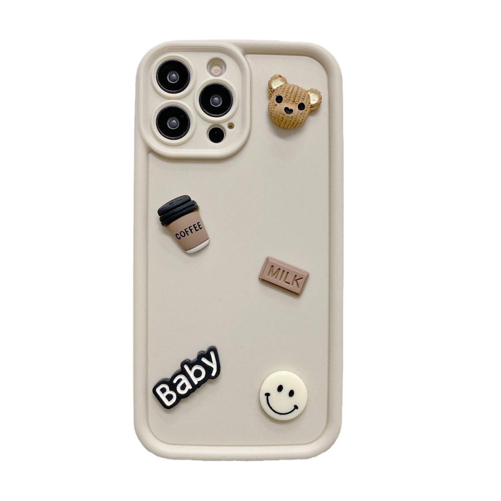 Чехол для телефона Huawei P60 3D Bear для P50, P30, Mate60, Mate30, Nova11, Nova9 — модный дизайн со смайликом для женщин.