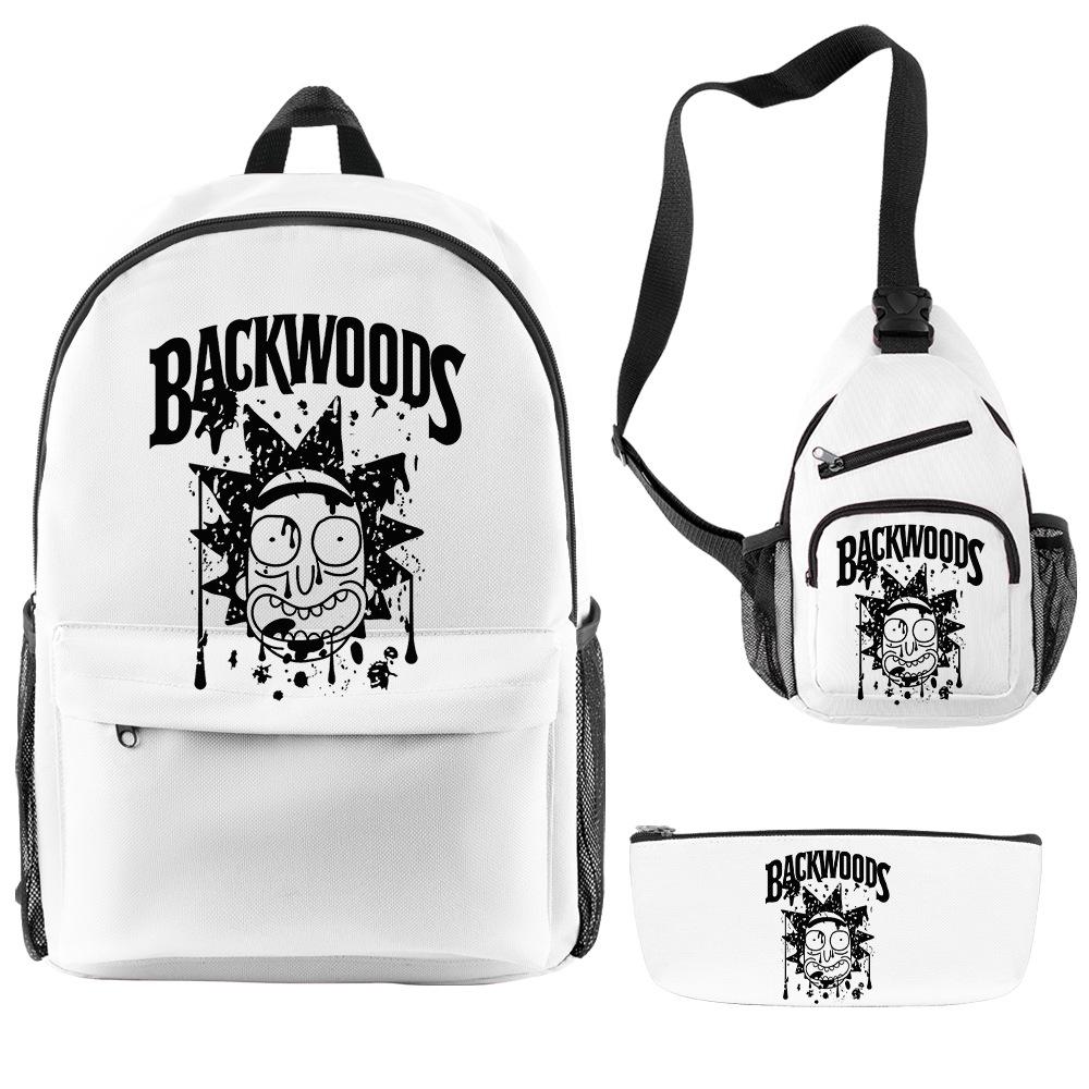 Школьный Сезон Студенческий Рюкзак Backwoods Сигарный Набор Рюкзаков Сумка-Мессенджер Пенал Набор из Трех Предметов