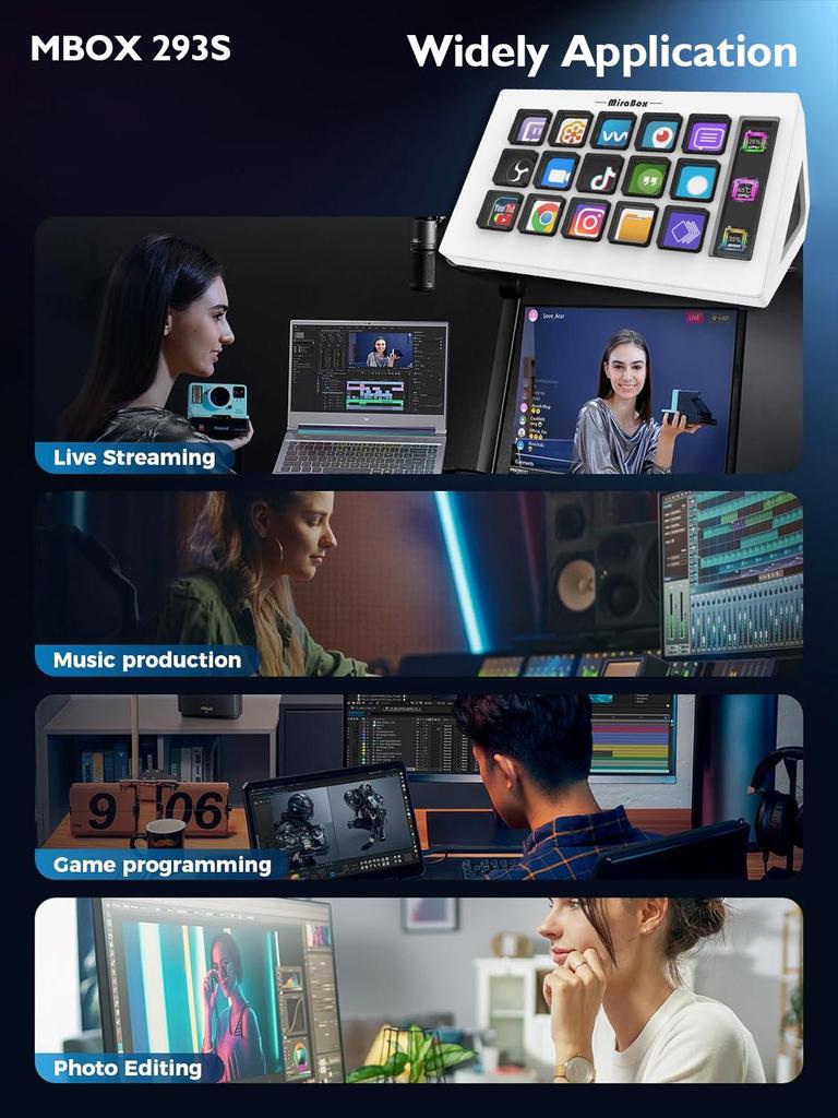 HSV293S Визуальная мини-клавиатура: Компактный настольный дизайн с док-станцией Stream