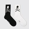 Hip Hop Skateboard Original Design Black White Skull Socks Personality Street Hip Hop Sports Middle Tube Cotton Women's Socks