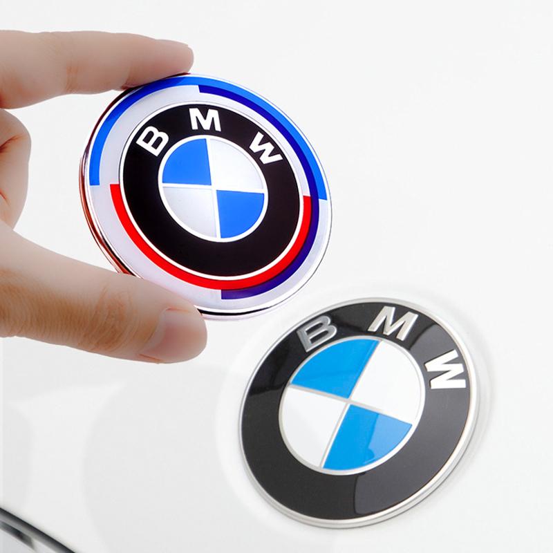OSTB7 3d 82mm 74mm Car Front Hood Badge Bonnet Logo Rear Trunk Emblem For BMW E46 E39 E90 E36 E60 E30 E87 M2 M3 M4 M5 50th Anniversary
