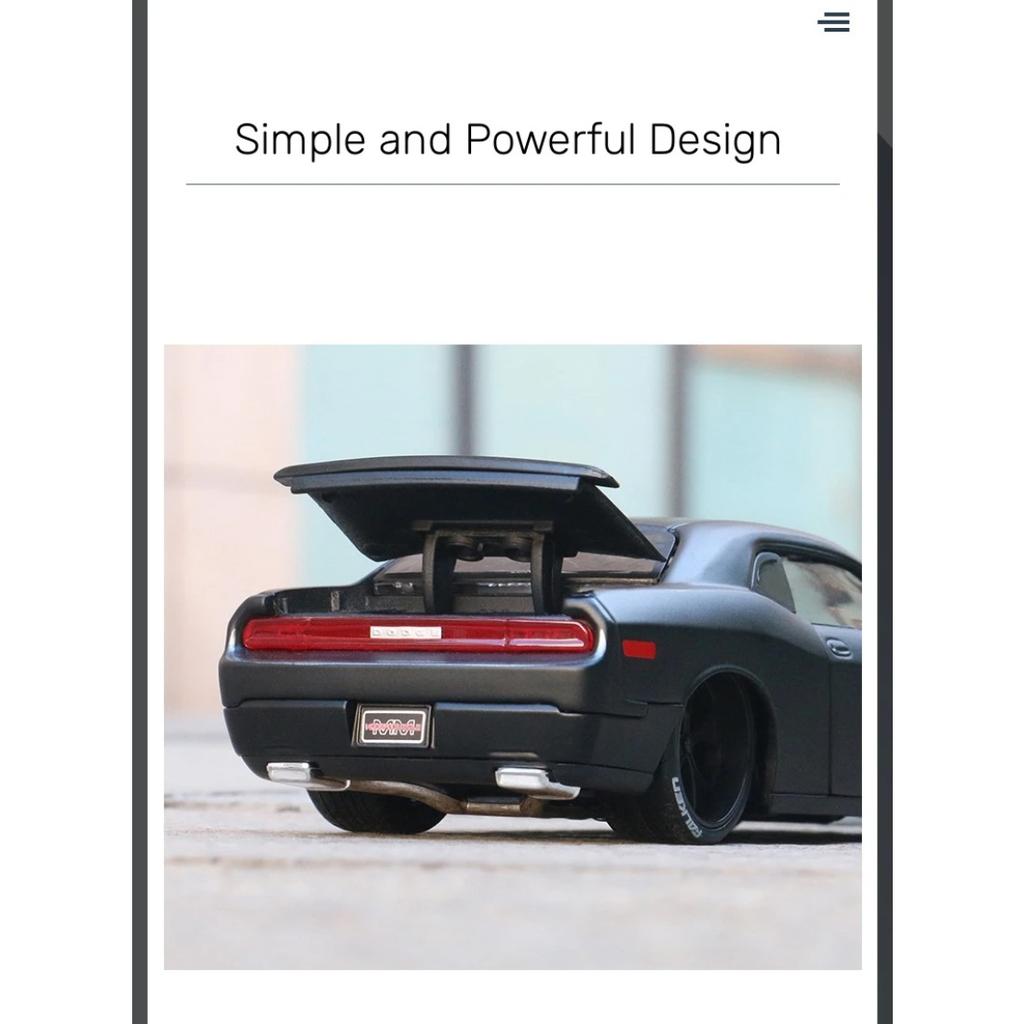 1/24 2008 Dodge Challenger Alloy Miniature Car Diecast Metal Scale Car Model Static Collection Childrens Toy Vehicle Gift