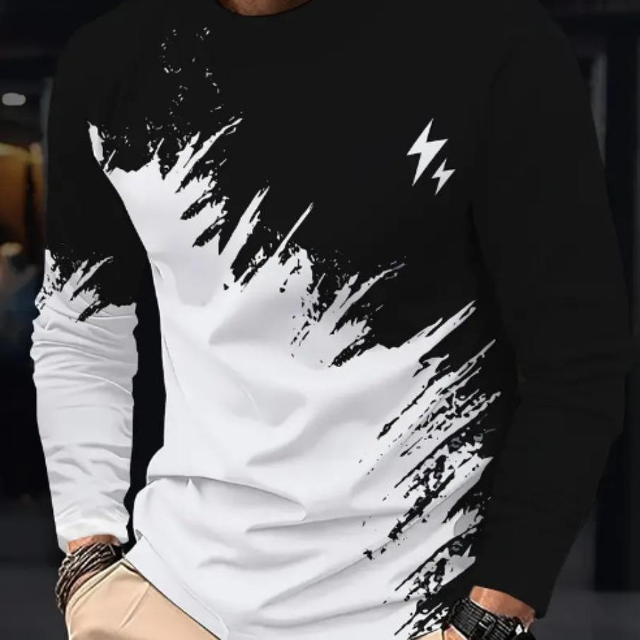 Женская футболка с круглым вырезом, длинным рукавом и 3D-принтом