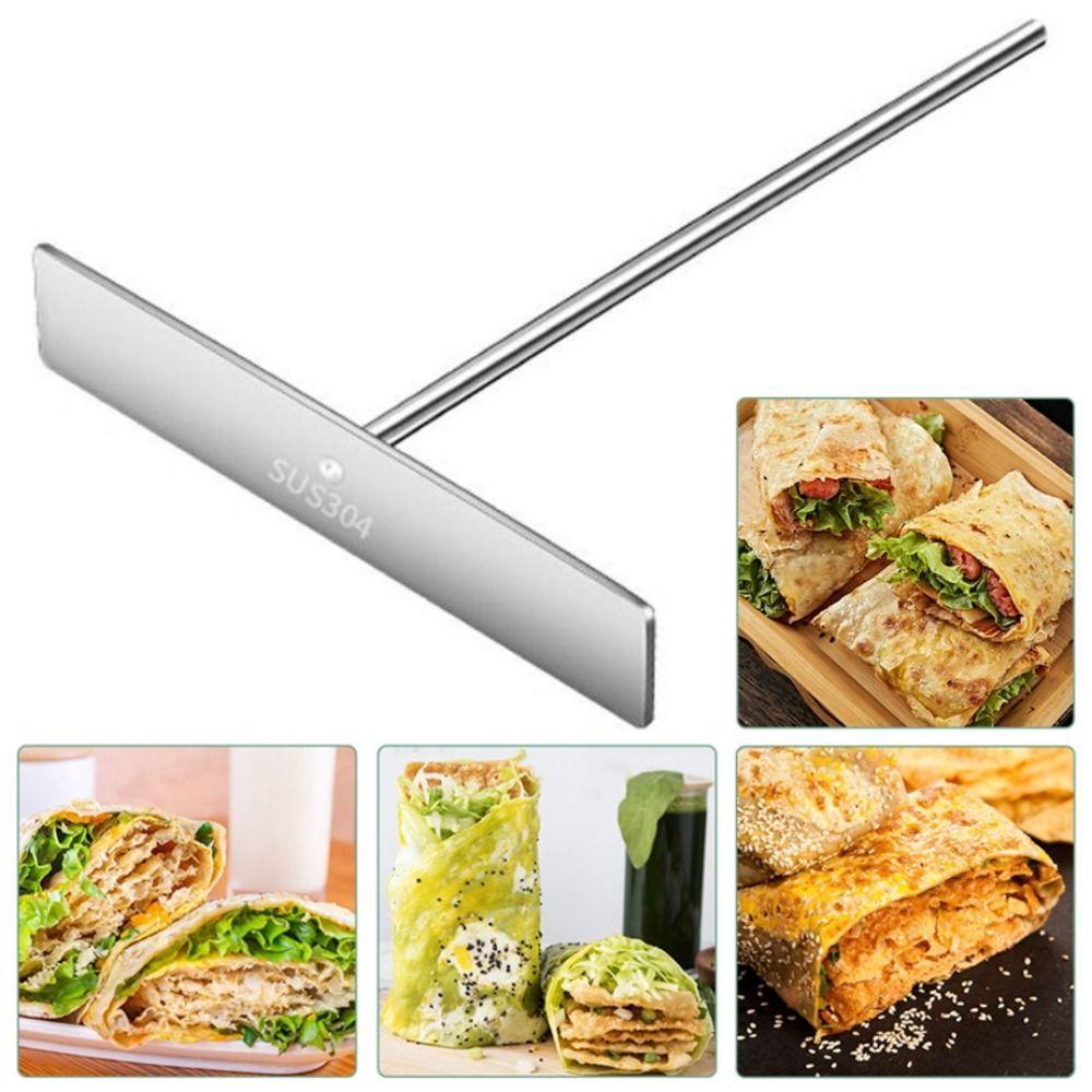 Stainless Steel French Crepe Spreader T Shape Pancake Cooking Tool Pancake Scraper Home Use