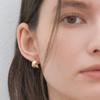 Halden Atypical Curved Earrings (E020_gold)