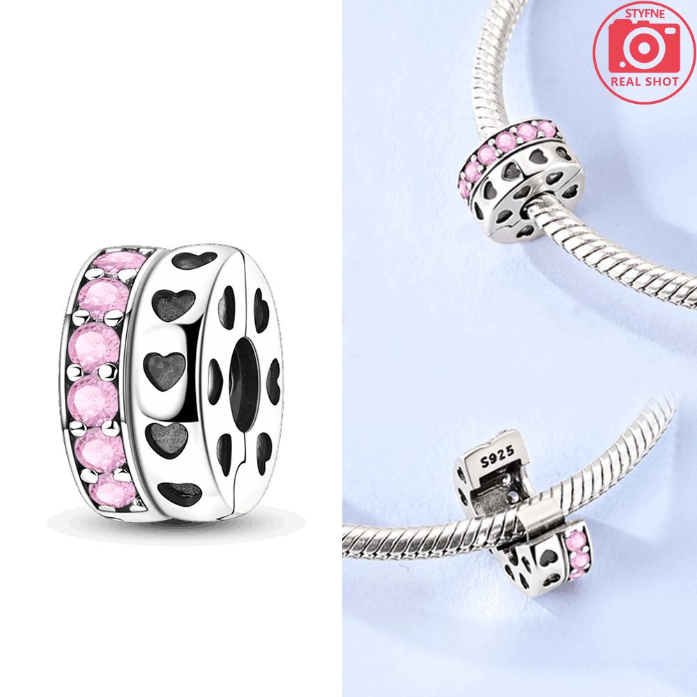 Pink Zircon Heart Colorful Unicorn Blue Moon Copper Charm Beads Fit Bracelet Jewelry Diy Women Accessory Gift