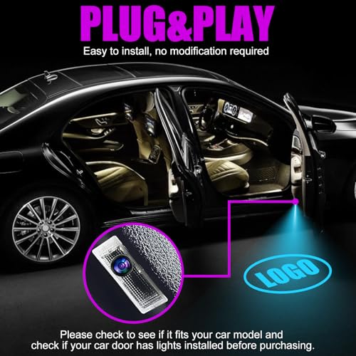 Suitable for Cadillac welcome light XTS ATSL SRX CT6 car door projection welcome light transparent 4 Pack