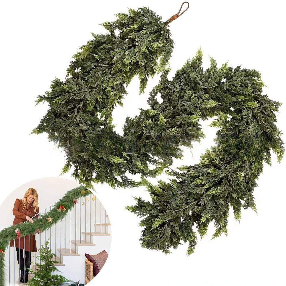 Green Artificial Norfolk Pine Garlands Wall Hanging Simulation Plant Fireplace Decoration