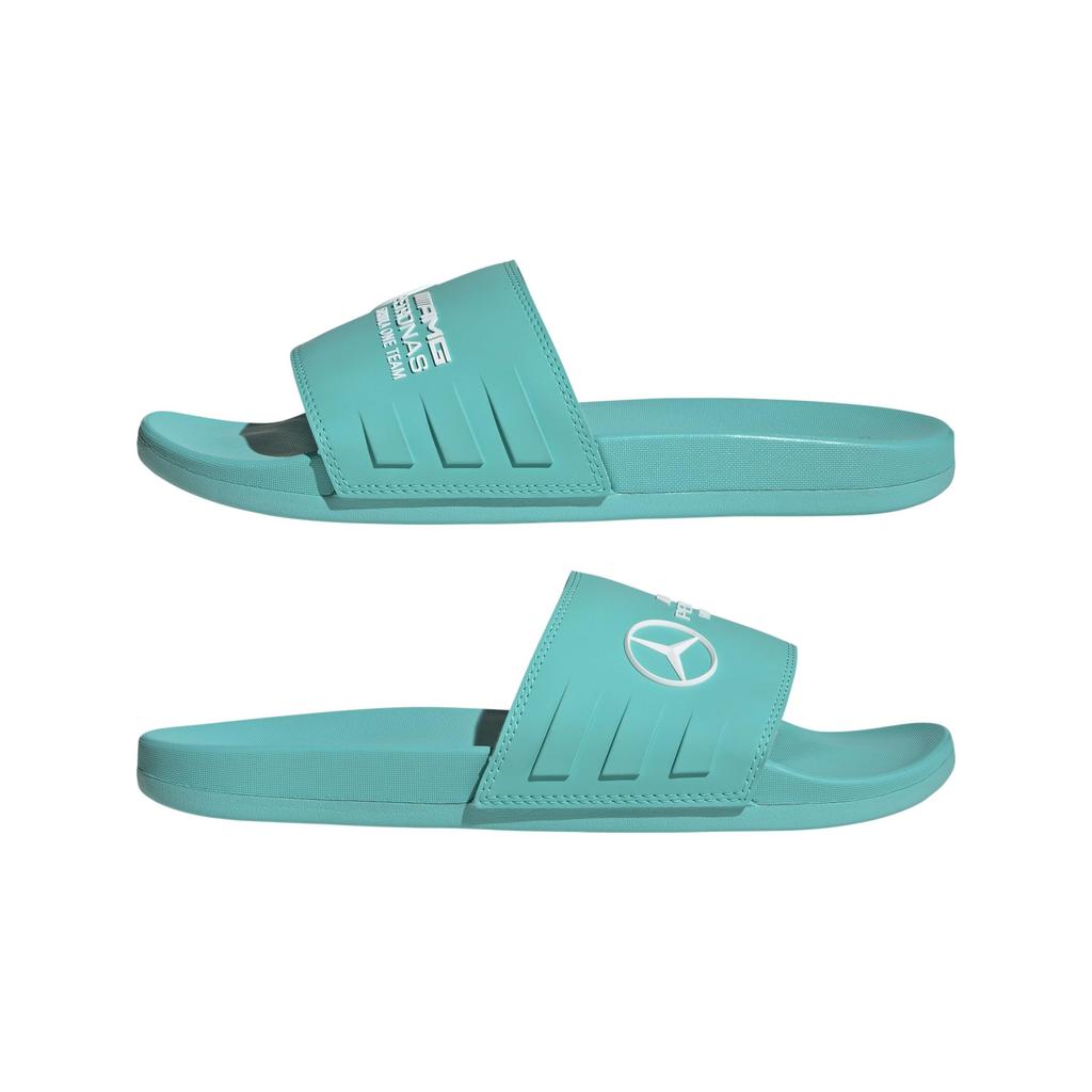 Adidas Mercedes AMG Petronas Formula One Team Adilette Comfort Rush Size cm Sandals, Semi-Mint Rush/Footwear White/Semi-Mint (JR1071), 28.5
