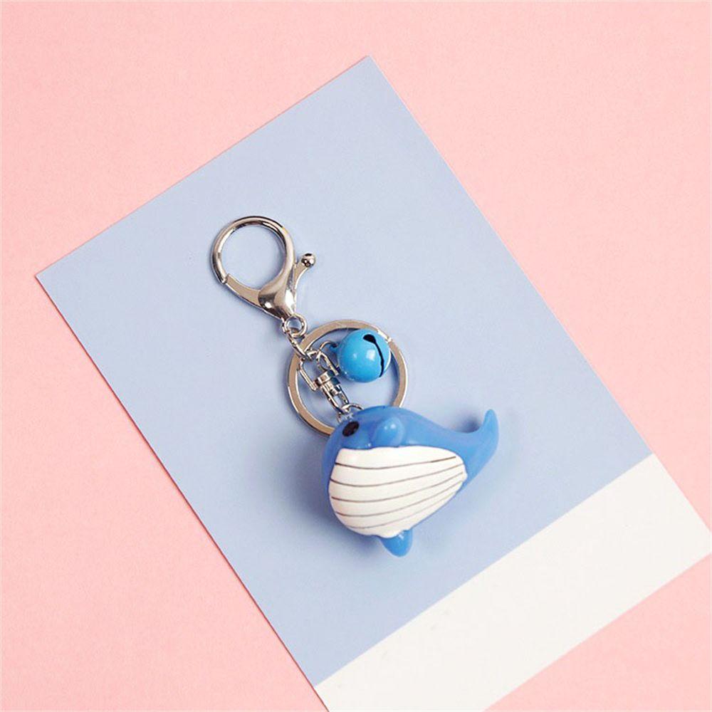 Charm Packaging Decoration Resin Car Key Ring Keys Holder Dolphin Blue Whale Keychain Bag Pendant