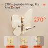 4PCS Self Adhesive Rotating Butterfly Wall Hooks Wall Mounted Corner Hooks  Bedroom