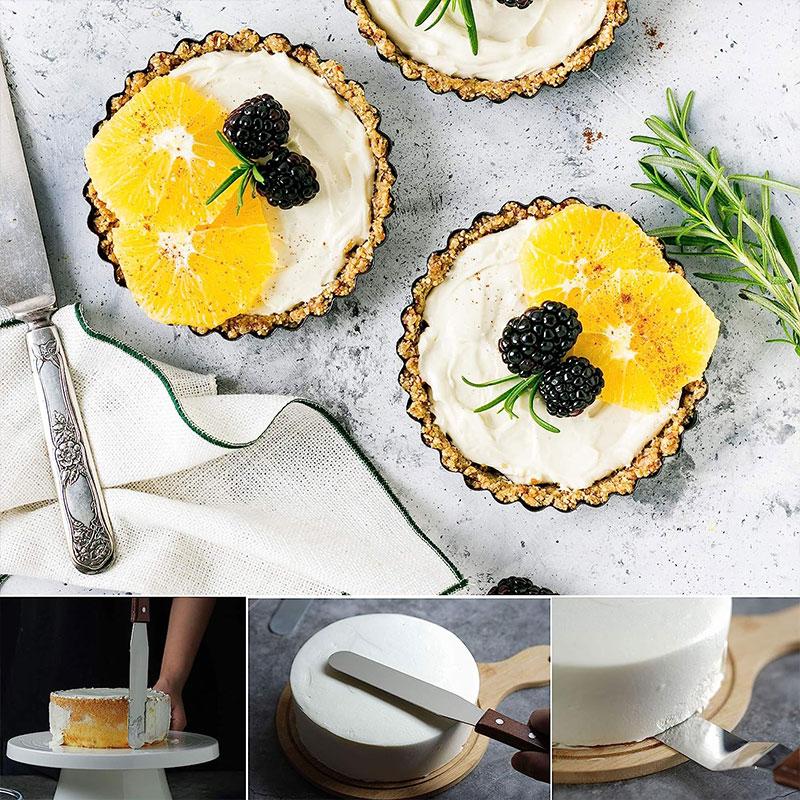 4/6/8/10/12-дюймовая нержавеющая стальная лопатка для глазури для торта, шпатель для глазури с деревянной ручкой, нож-лопатка для масла и торта