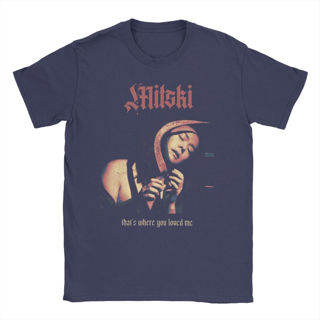 Mitski     Футболка Летняя Это моя девушка 90-е Прикольные Футболки Мужские Хлопок Круглый Вырез Свободный Покрой Короткий Рукав Винтажная Футболка