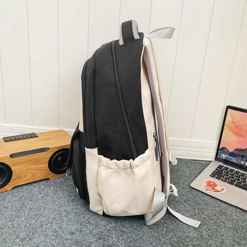 Студенческий цветной контрастный школьный рюкзак большой емкости, студенческий рюкзак средней школы, дорожный рюкзак для мужчин и женщин