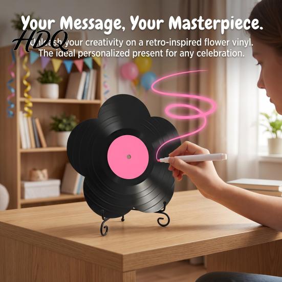 Цветовая виниловая пластинка DIY Украшение DIY Индивидуальная доска с креативным стендом для демонстрации украшений Дизайн Персонализированная доска с сообщением на день рождения/юбилей Вывеска
