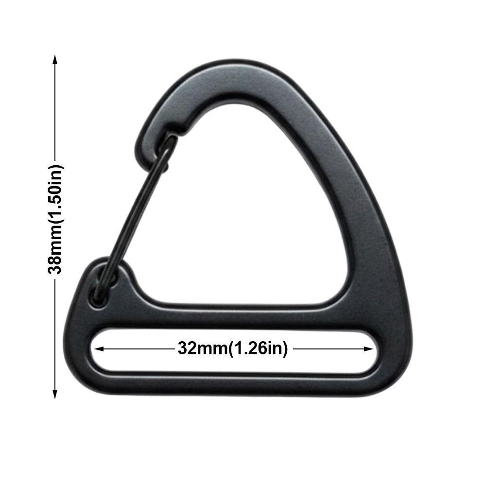 4 Colors Triangle Carabiner 32mm Keychain Belt Buckles Spring Quickdraws Clip  Camping Hiking