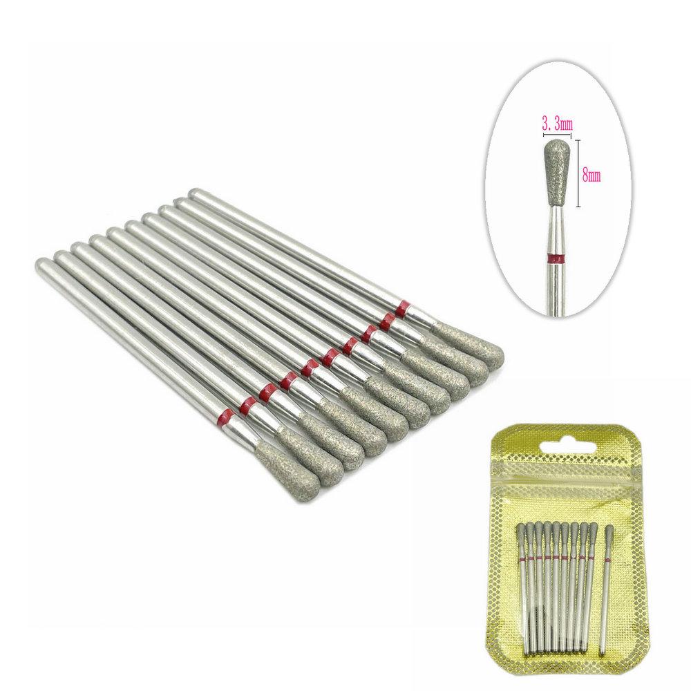 10 шт./упак. сверло для ногтей, полировщик, алмазные сверла для ногтей, вращающиеся насадки для электрического маникюрного аппарата, фрезы, заусенцы, инструменты для дизайна ногтей, аксессуары