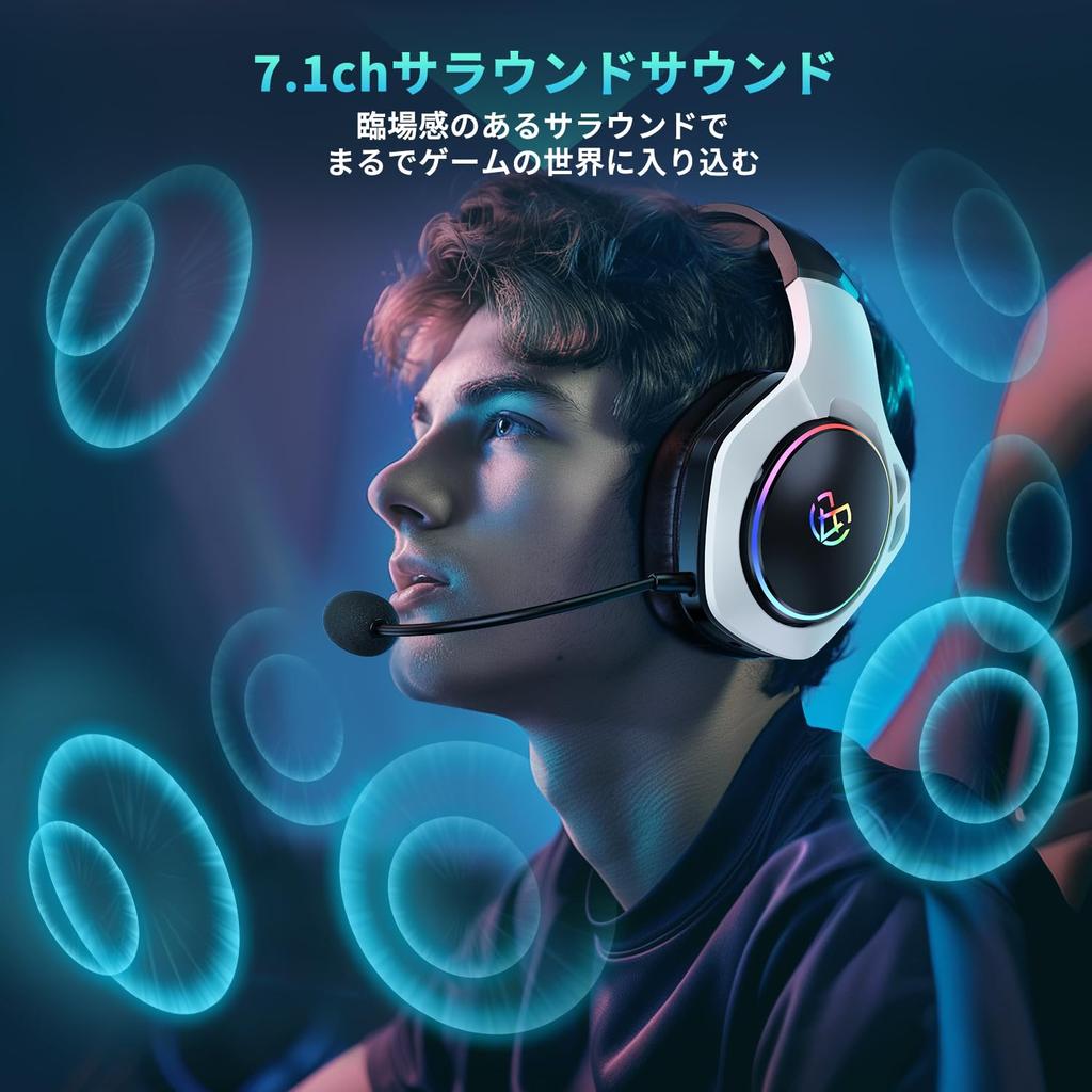 Tatybo Gaming Gaming Headphones USB Wireless Wired Compatible with and Wireless Headphones with ENC Noise 50mm Low Fixed Lightweight Headset, [Type-C