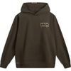 Li Ning Badfive Series Comfortable Casual Hooded Letter Print Loose Fleece Sweatshirt Men Sweatshirt Slate-Brown AWDU503-2